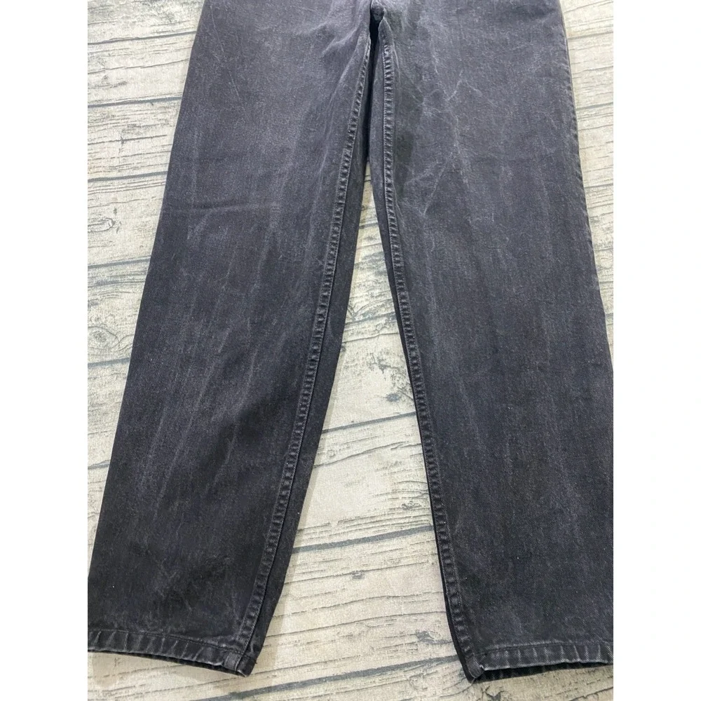 Guess Mens 36 (Fits 34x31) Straight Fit Vtg 90s Y2K Denim Jeans Black‎ Whiskers